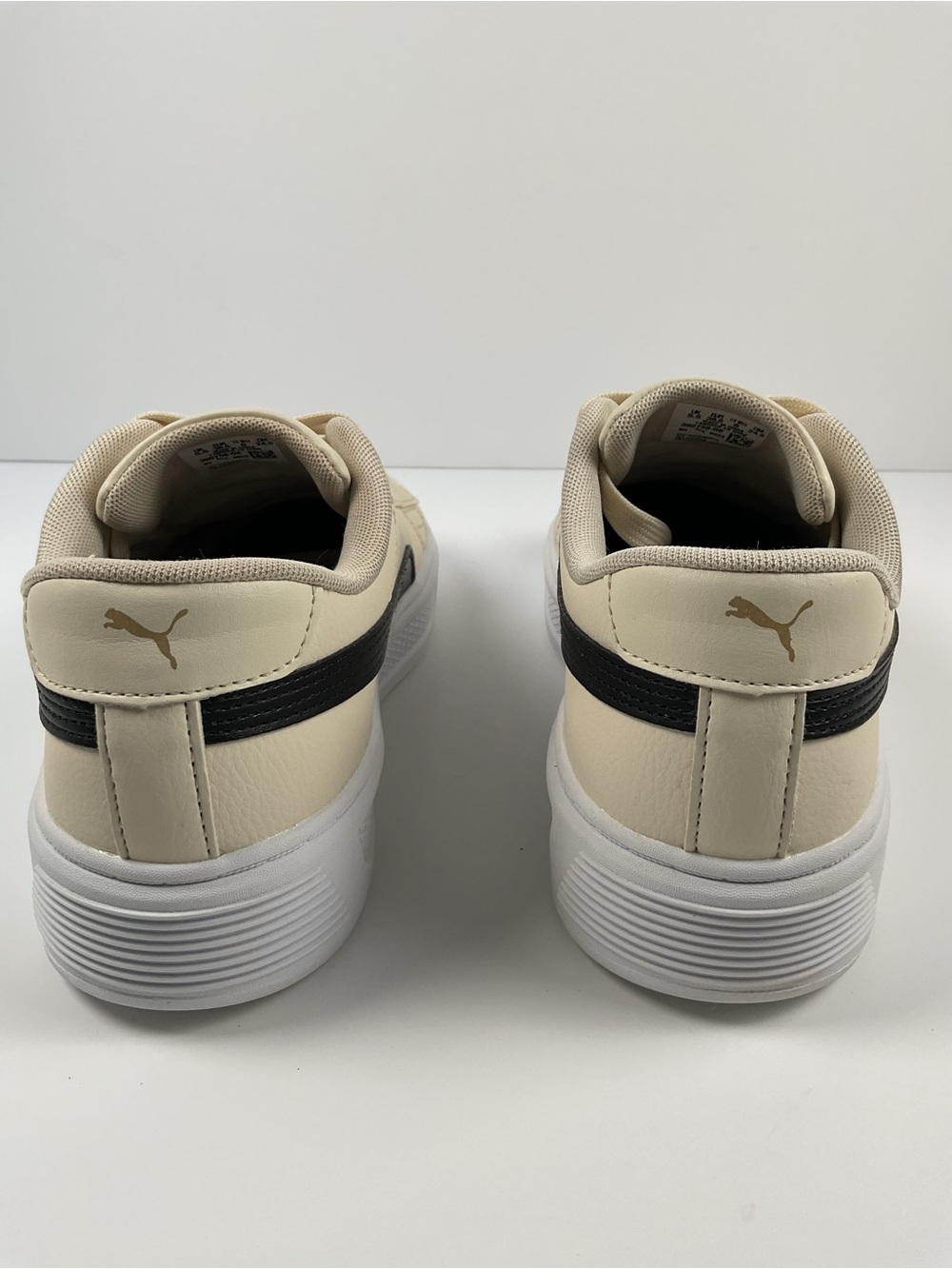 Puma Smash Platform V3 Women Sneakers Cream Black Size 8 Casual Shoes - Picture 7 of 10